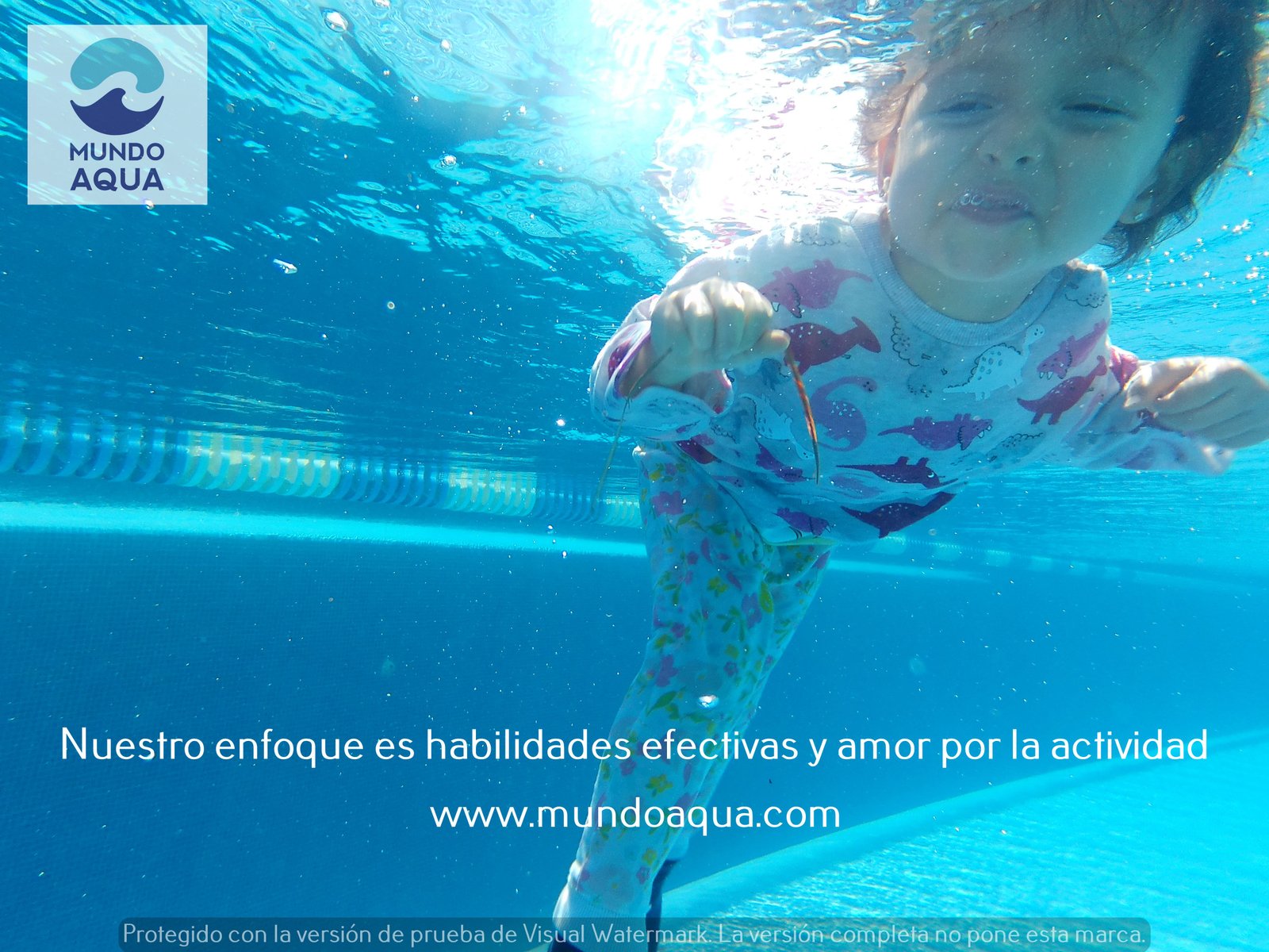 Baby enjoying the water in Mexico with MundoAqua